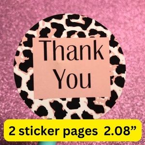 2 pages  thank you stickers size 2.08”